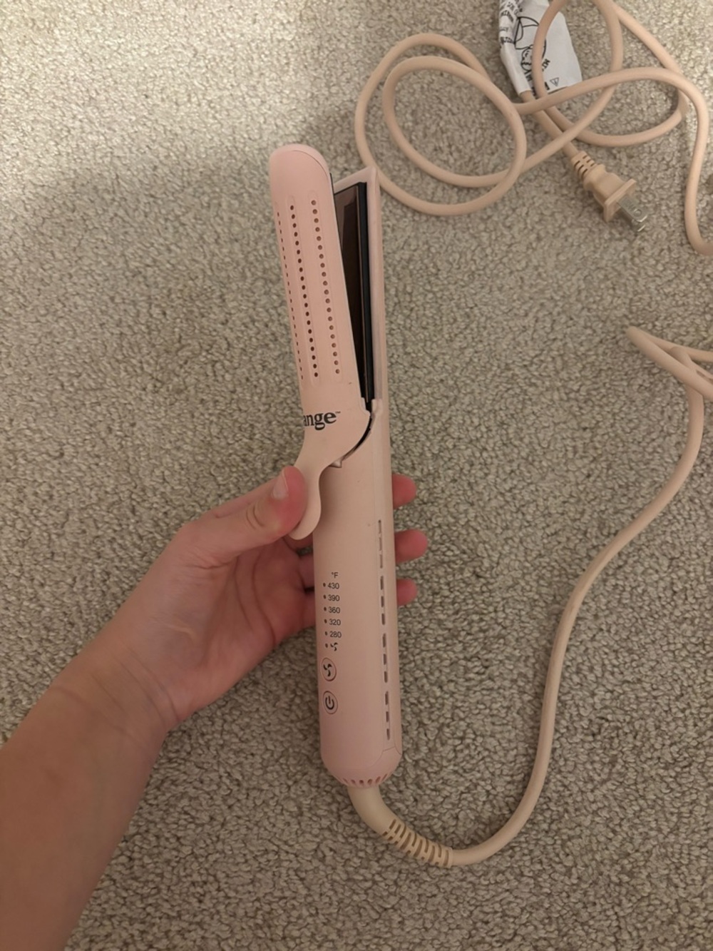 Pink Ceramic Hair Straightener - Compact Styling Iron